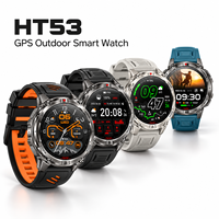 Montre connectée GPS HT53 1,46 pouces, altimètre, baromètre, lampe torche, boussole, 650 mAh, plus de 100 modes sportifs, étanche 3 ATM, montre intelligente pour activités de plein air