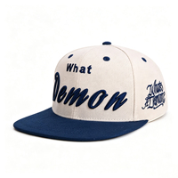 Gorra de Béisbol de 6 Paneles con Diseño Estructurado, Bordado 3D de Demonio, Logotipo Personalizado, Fabricante de Gorras de Moda Urbana, Proveedor Mayorista OEM ODM