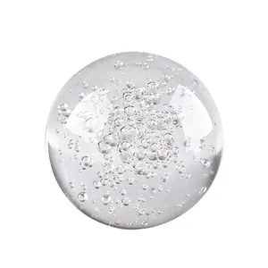 Wholesale Various Crystal Ball With Bubbles Natural Gemstone Clear Air Bubble Ball Transparent Glass Crystal Bubble Ball