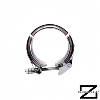 Kit de colliers de serrage double en V à dégagement rapide, poli miroir, en acier inoxydable SS304, sur mesure OEM, pour tuyau d'échappement turbo de 3,0 pouces, robustes