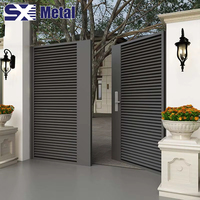 Portail battant en aluminium moderne 3D, imperméable, écologique, pour allée de maison et extérieur