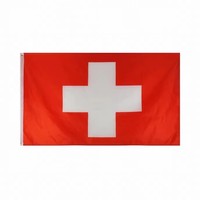 Drapeau suisse en polyester imprimé sur mesure, taille 3x5 pieds, vente en gros