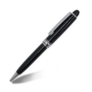 Gloss Piano Black Silver Trim Twist Metal <b>Ballpoint</b> <b>Pen</b>, Classic Luxury Rotating Executive Signature <b>Pen</b> Custom Logo - Product Image 1