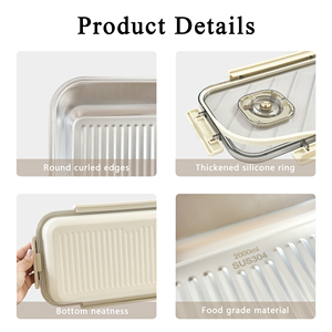 304ss lò vi sóng an toàn thực phẩm container với PC nắp, Stackable kín hộp ăn trưa cho văn phòng nhà bữa ăn chuẩn bị - Product Image 5