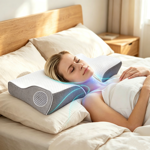 Oreiller ergonomique de soutien cervical à mémoire de forme à récupération lente, réglable, pour le lit et le sommeil à domicile - Product Image 1