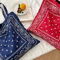Nouvel Arrivage Sac Fourre-tout en Toile Imprimé Paisley Motif Fleur de Cachemire Style Ethnique Polyvalent Grande Capacité Sac à Bandoulière et Sac Porté Épaule