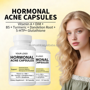 Capsules contre l'acné hormonale, 90 unités, vitamine A, DIM, B5, curcuma, racine de pissenlit, 5-HTP, glutathion, complément alimentaire pour femmes - Product Image 2