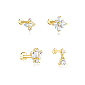 Pendientes de Plata 925 con Circonita Irregular para Uso Diario, para Mujer - Product Image 1