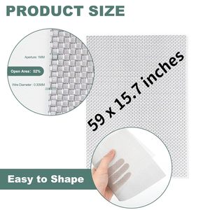 Chayufun Stainless Steel <b>Wire</b> <b>Mesh</b> Screen 15.7 X 59 Inches 1mm Hole 20 <b>Mesh</b> Rectangular Silver Heat Resisting - Product Image 2