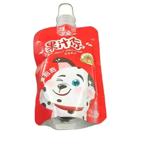Customized printed packaging bag for juice dressing with rounded corners spout pouch