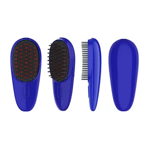 Vibration légère brosse de massage des cheveux peigne de croissance des cheveux Laser électrique acier Anti perte de cheveux thérapie de massage infrarouge rouge bleu 100g