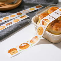 Rouleau d'autocollant alimentaire en vinyle étanche personnalisé pour restauration rapide logo de marque scellant les étiquettes rondes d'emballage de boîtes de nourriture pour hamburger