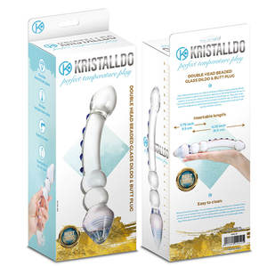 Dildo de vidro de cristal para masturbação feminino, plugue anal para estimulação da vagina, brinquedo sexual - Product Image 6