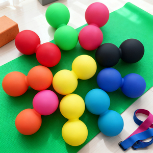 Großhandel Neuheit Individuelles Logo Umweltfreundlicher Silikon-Massageball - Yoga & Erdnuss-Stil Doppelroller 12,5cm*6,3cm Unisex - Product Image 3