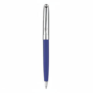 Bolígrafo de Metal Cromado, Bolígrafo Azul Brillante Promocional con Plumas, Bolígrafo de Regalo Empresarial Novedoso, Estilo Banner - Product Image 2