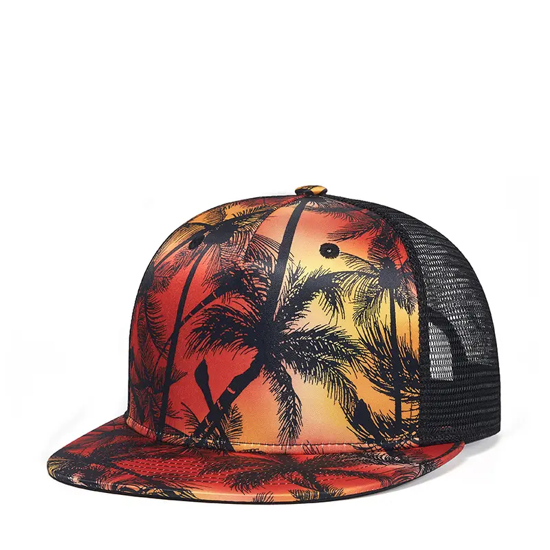 New summer hip hop hat trendy men's street universal Dome baseball cap HD pattern digital printing mesh cap female