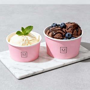 Gobelet à crème glacée en gaufre jetable personnalisé de 5 oz et 8 oz, dessert, yaourt, cheesecake, gâteau, bol à crème glacée - Product Image 1