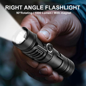 Brightenlux Hợp kim nhôm Mini Đèn pin chiến thuật 1000 Lumens 90 độ xoay không thấm nước có thể sạc lại từ ngọn đuốc ánh sáng - Product Image 6