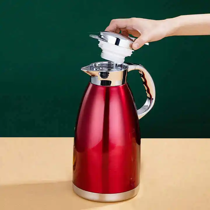 Parede Dupla Frascos De Vácuo De Aço Inoxidável Thermoses Isolamento Coffee Pot Handgrip Jarro Chaleira De Café Térmica Vacuum Pot