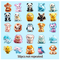 Pegatinas 3D de Animales Lindos de Dibujos Animados, Pegatinas Decorativas para Cuadernos de Jardín de Infantes, Pegatinas Adhesivas de Demonios