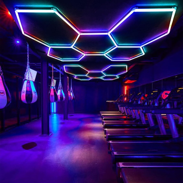 Hexagon Lighting Led Showroom Supermarket Shop Barber Night Club Light Hex Rgb Lights for Decoration