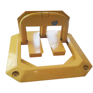 Candado de estacionamiento manual de columna con poste amarillo y negro, con llave y soporte metálico, para garajes y estacionamientos - Product Image 3