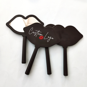 White Red Small Handheld Pocket <b>Makeup</b> Mirror Magnifying Lighted Customizable Private Label Mini Cosmetic Mirrors OEM Options - Product Image 1