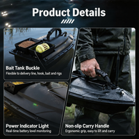 Barco de Pesca RC Profesional 2011-5, 1.5 kg, Alcance de 500 m, Motores Dobles, Detector de Peces, Transductor para Pescadores Aficionados