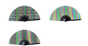 Éventail pliable promotionnel en bambou noir de 33 cm avec tissu réfléchissant de 13 pouces - Product Image 4