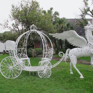 Q168 New Outdoor Garden <strong>Wedding</strong> Wrought Iron Carriage White Iron Pumpkin <strong>Car</strong> <strong>Wedding</strong> <strong>Decoration</strong> Prop Flower Float - Product Image 3
