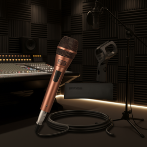 Micrófono dinámico XLR de 5 núcleos de cobre para karaoke, estudio, canto, presentaciones, uso manual con cable y soporte - Product Image 2