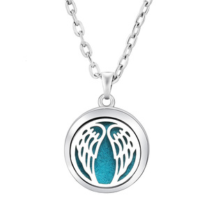Life Tree 15mm ahuecado aromaterapia colgante collar Aleación de aceite esencial difusor <span class=keywords><strong>Perfume</strong></span> pareja joyería con cadena de eslabones - Product Image 4