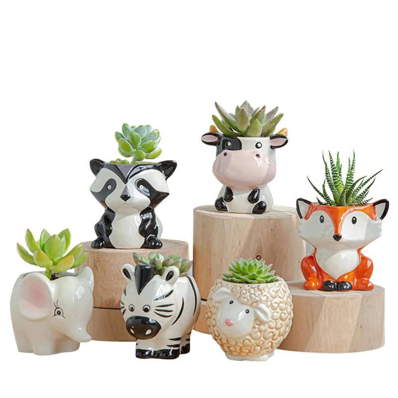 Carino Mini piccolo animale succulente fioriera vaso di fiori in ceramica Mini vasi per piante