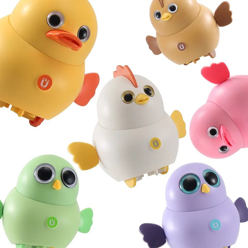 Line Up Mainan Binatang Magnetik Anak-anak, Gambar Kartun Lucu Ayunan Berjalan Bebek Burung Hantu Ayam Arah Melingkar