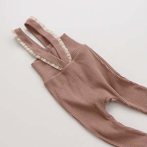 Romper bayi perempuan lucu berbahan renda elastis, celana panjang warna polos pinggang tinggi untuk bayi baru lahir - Product Image 6