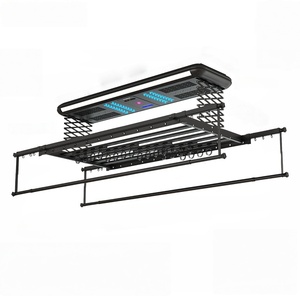 Séchoir à linge électrique intelligent pour balcon, tout en aluminium, à double rangée, avec système de levage à ciseaux - Product Image 5