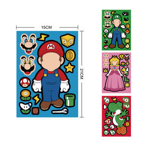 Cadeaux créatifs Cartoon Anime Cool <span class=keywords><strong>Mario</strong></span> Luigi Peach Princess <span class=keywords><strong>Stickers</strong></span> Make-a-Face Puzzle Toys Decoration Wall Cups DIY <span class=keywords><strong>Stickers</strong></span> - Product Image 4
