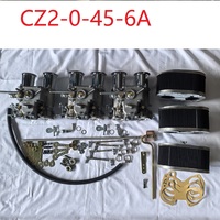 Kit de carburateur CZ2-0-45-6A trois 40/45/48/50/55DCOE avec filtre à air et tringlerie de tige supérieure adaptée aux moteurs 6 cylindres en ligne