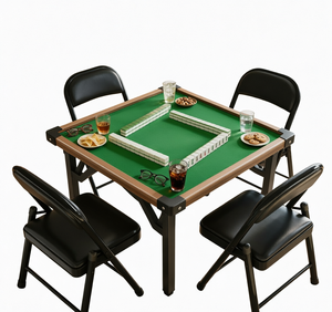 Foldable Mahjong <b>Table</b> Portable Chess and <b>Card</b> <b>Table</b> Square Game <b>Table</b> for Home Rental House Entertainment - Product Image 1