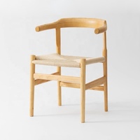 Chaises en bois massif nordiques pour restaurant, ensemble de 4 chaises de salle à manger modernes et luxueuses, chaise en rotin naturel