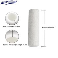 Rouleau de peinture mural industriel antidérapant de 230 mm (9 pouces) en polyester mélangé, longueur de poils de 18 mm, avec cadre de cage, fabrication OEM