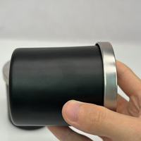 Schwarzes Gerades Glas-Kerzengefäß mit Silbernem Metalldeckel, Leeres Zylindrisches Glasgefäß für Duftkerzen und Raumduft-Verpackungen