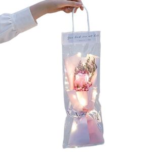 Bouquet de fleurs séchées au peptide Xi avec lumières LED dans un sac cadeau pour la fête des mères, la Saint-Valentin, la fête des enseignants - Product Image 5