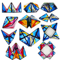 Boîte à changement de forme Cube magique magnétique variable géométrique 3D Décompression Hand Flip Puzzle Kids Reliever Fidget Toy