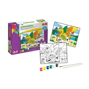 Educational Painting Puzzle with 6 color ink boxes or crayon in Russian language Factory wholesale Welcome OEM and ODM