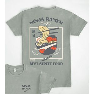 T-shirt Ninja Ramen grigia unisex con design street food dal 1999 - Product Image 1