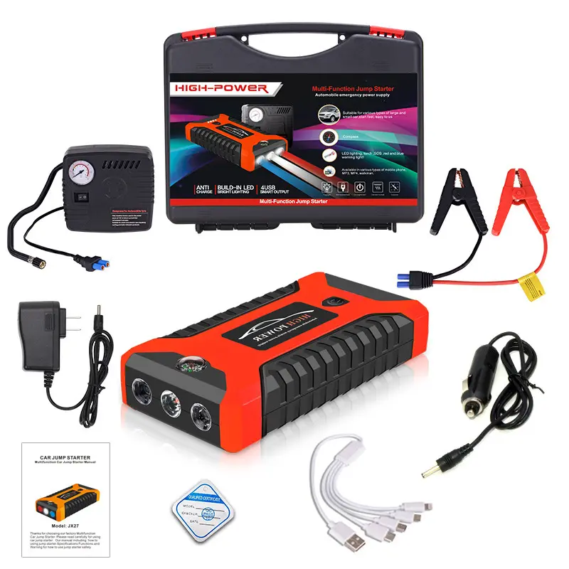 Jump Starter mobil, Starter Jump Bank daya tinggi multi-fungsi baterai Lithium portabel