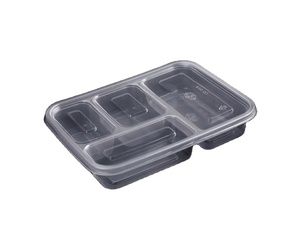 (LXD-058)Disposable four-compartment box takeaway box frosted lid wholesale plastic packaging box food container
