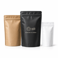 Sacs Mylar en aluminium mat anti-odeur personnalisés avec logo fournisseur pour bonbons, herbes, snacks, qualité alimentaire, pochette verticale