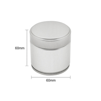 Boîte en fer blanc vide ronde 30g 50g, finition brillante argentée, pour thé vert matcha, écologique, avec couvercle en plastique